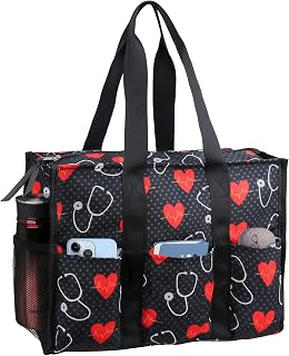 ABAMERICA Nurse Bags for Work Nursing Bag Multiple Pockets Waterproof Organizing Zip Top Clinical Bag for Nursing Students