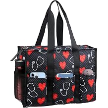 ABAMERICA Nurse Bags for Work Nursing Bag Multiple Pockets Waterproof Organizing Zip Top Clinical Bag for Nursing Students Home Health