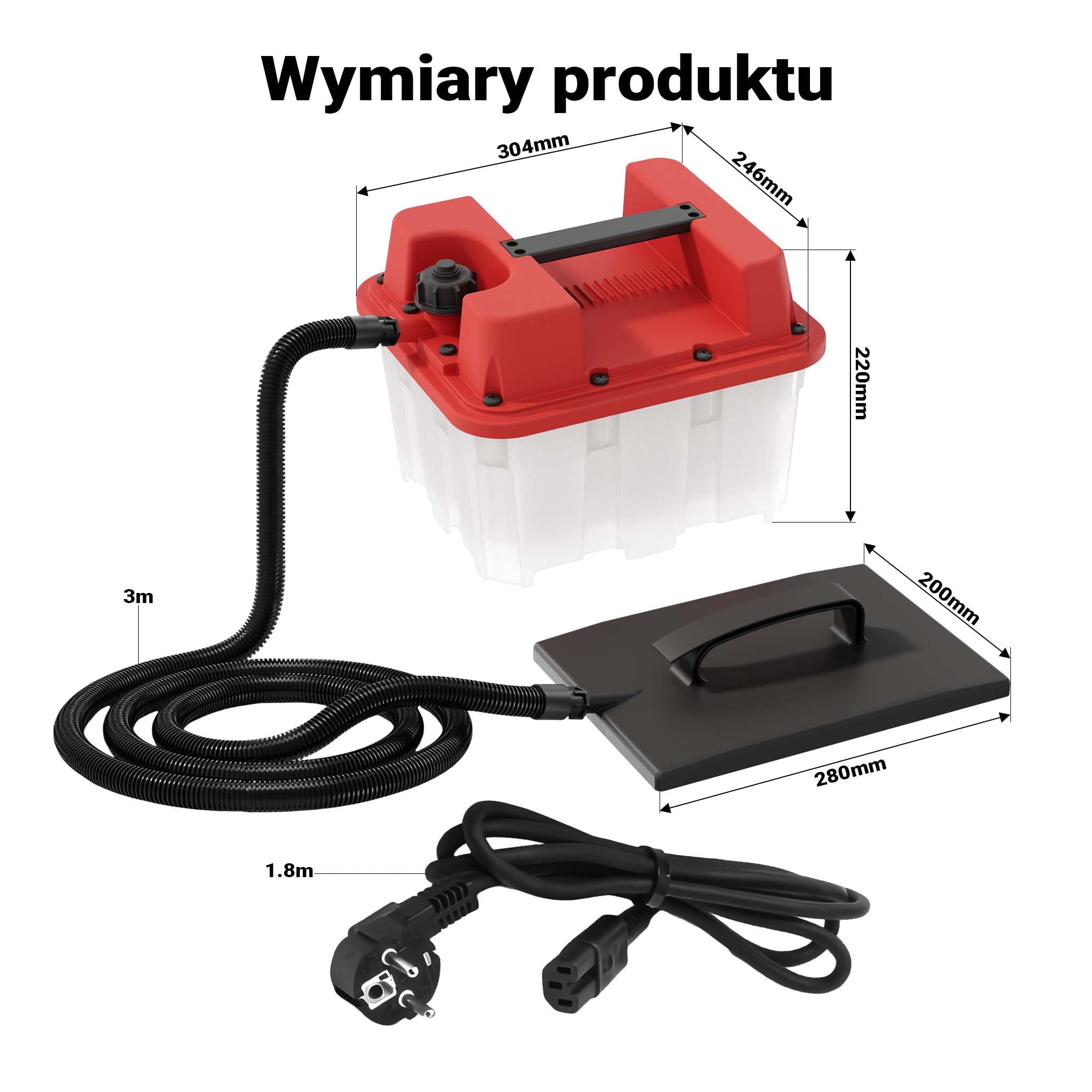 Urządzenie do usuwania tapet na parę z pojemnikiem 4,5l mocą 2200W i czasem pracy 70 minut parownica