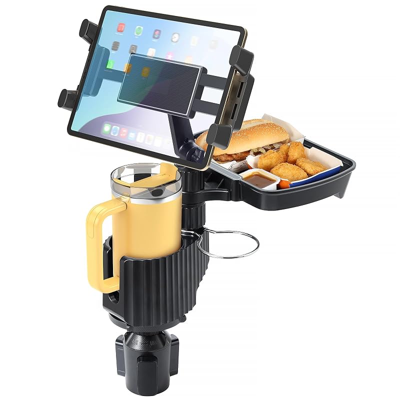 Extensor de Porta-Copos Automotivo Sancaral 5 em 1 Modelo G com Suporte para Tablet e Bandeja Giratória