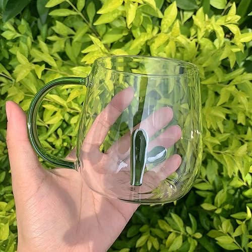 Miniatura 3 de Youngky Store - Taza de cristal 3D con diseño de plantas de animales, taza de café, taza de leche, taza para beber, taza para fiesta, oficina, taza
