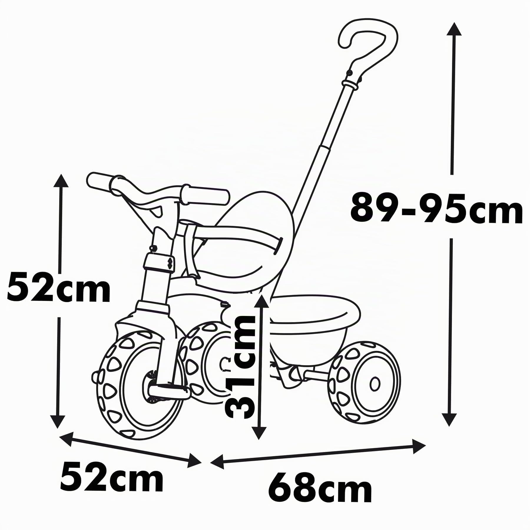 Smoby Triciclo Be Move Rosa 2 en 1, Evolutivo con Barra de Control Parental, Cinturón, Bloqueo de Dirección, Rueda Libre y Neumáticos Silenciosos para Niños de 15 Meses a 3 Años (7600740339)