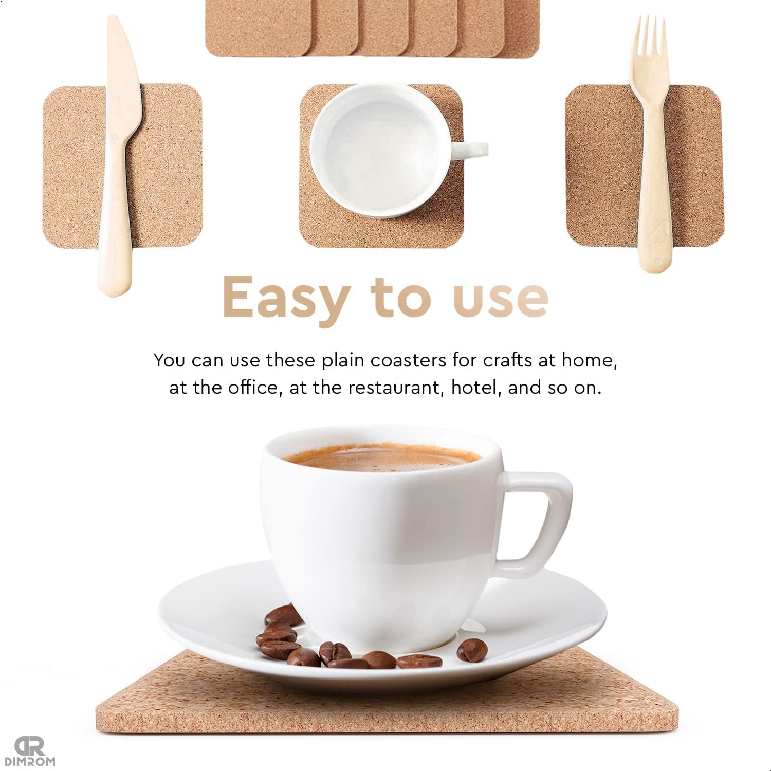 30Pcs Cork Coasters for Drinks Absorbent - Coasters Cork Drink Coasters Set Cork Coasters with Holder - Coaster Set Absorbent Coaster Craft - Drink Coaster Ideal for Café, Kitchen Table, Coffee Table