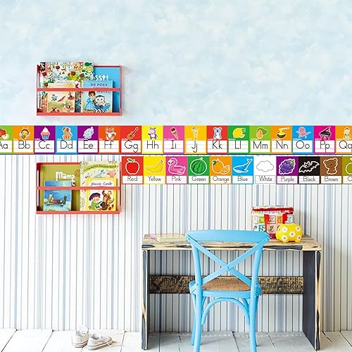 Miniatura 23 de OUNENO Juego de tablones de anuncios de línea del alfabeto, números ABC 0-20, decoraciones de pared para preescolar, jardín de infantes, primaria