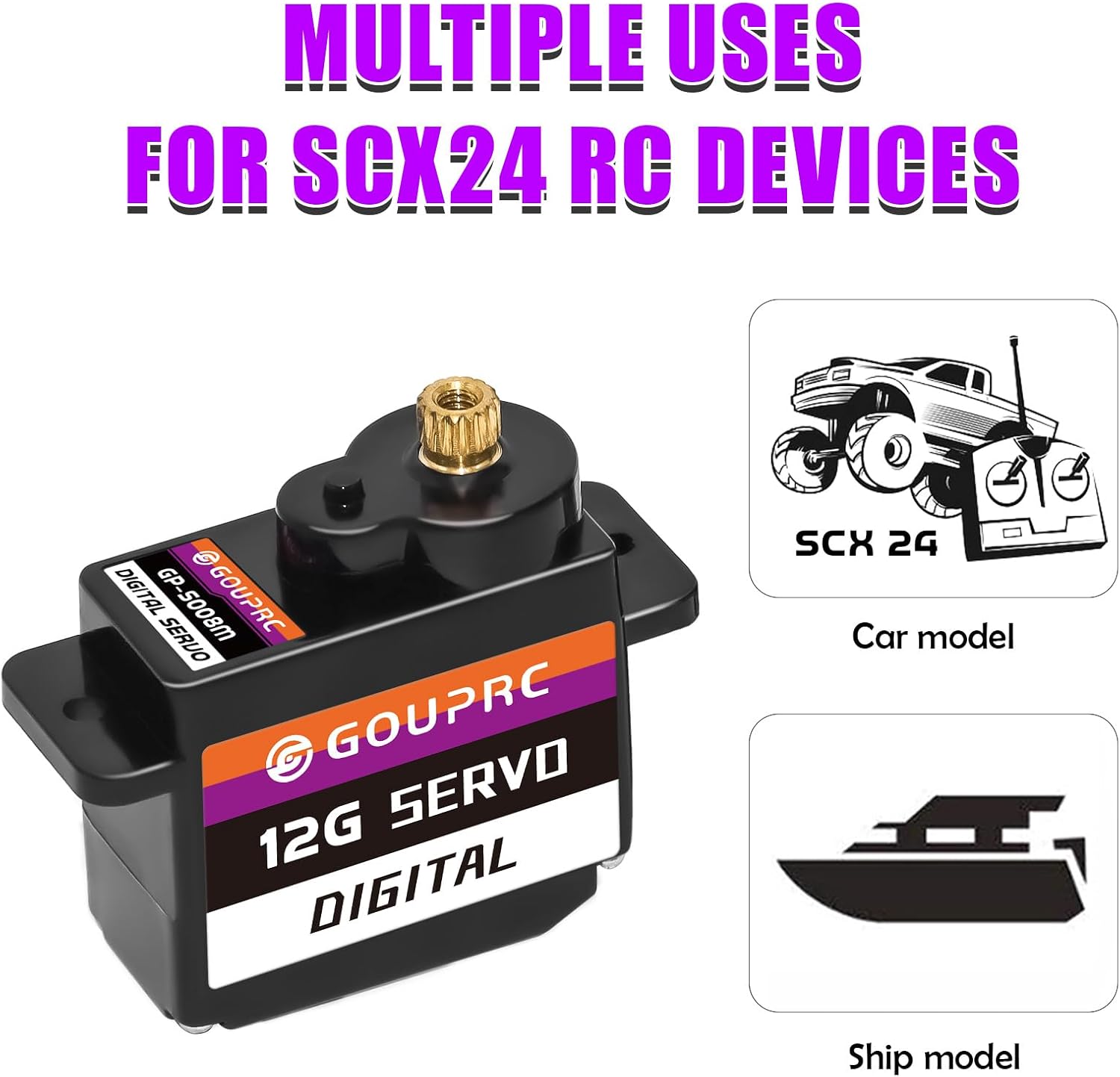 GOUPRC 4.6KG RC Digital Micro Servo of Metal Steel Gear with Servo Mount Bracket & Servo Horn and Steering Linker Kit for Axial SCX24 1/24 RC Car Crawler Upgrade