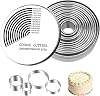 Stainless Steel Ring Cookie Cutter, 12 Pcs Round Pastry Cookie Cutter Set, Portable Circle Biscuit Cutters for Home Cooks Pastry Donut Fondant Baking DIY Cake