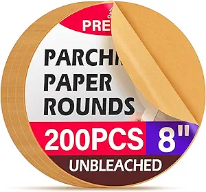 8 Inch Parchment Paper Rounds,200Pcs Non-Stick Unbleached Baking Parchment Rounds for Air Fryer,Round Cake Pan, Springform Pan, Tortilla Press and More
