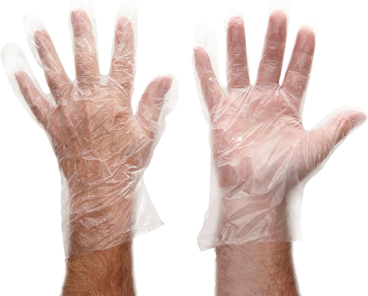 1000 Premium Polythene Gloves (10 x 100) Polythene Dispenser, Clear (Medium)