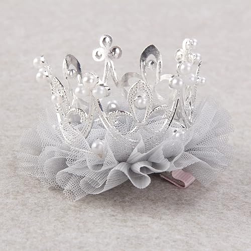 Miniatura 8 de Nishine Tiaras de princesa para niñas pequeñas, diadema elástica para fiesta de cumpleaños, accesorios para fotos, regalo