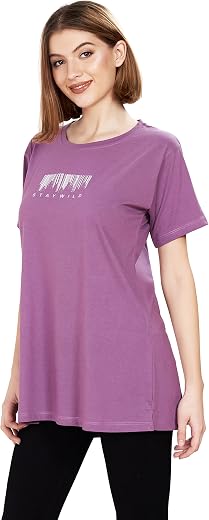 WEET Women Long Length Cotton T-Shirt