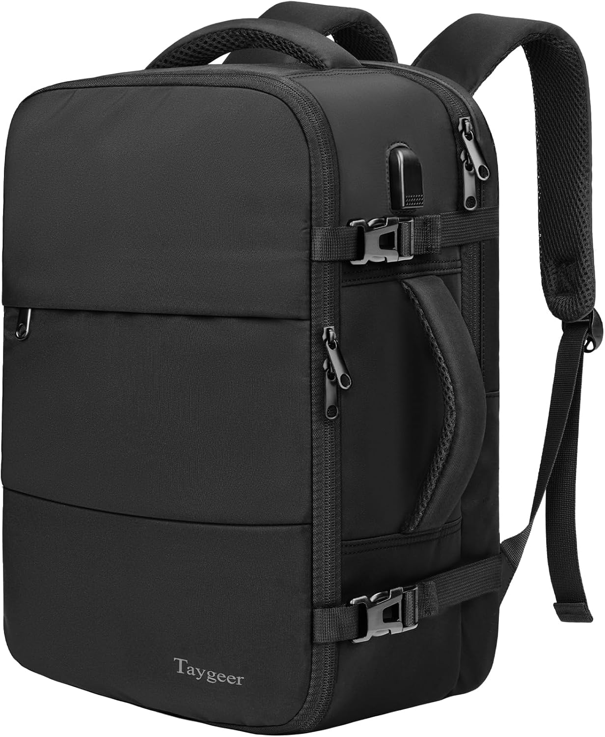 Taygeer Uniesex Travel Cabin Airplane Backpack for Women Men College School Business, Black, Travel Backpack