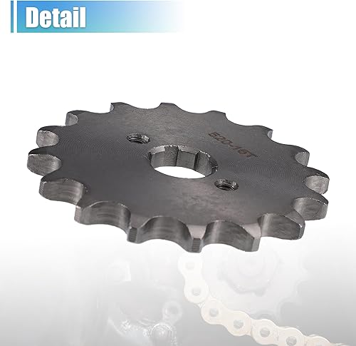 Miniatura 5 de X AUTOHAUX 1 juego de 520 estilos 16 dientes 0.787 in ID motocicleta piñón delantero para motocicleta 50cc 70cc 110cc 125cc motocicleta Dirt Pit