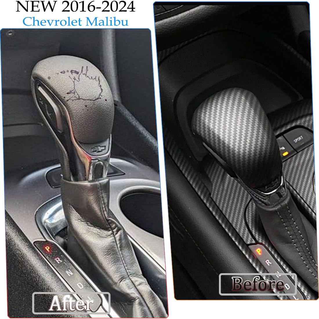 Carbon Fiber Print Gear Shift Knob Cover For Chevy Equinox, Traverse, Trailblazer 2022-2024 - View #4