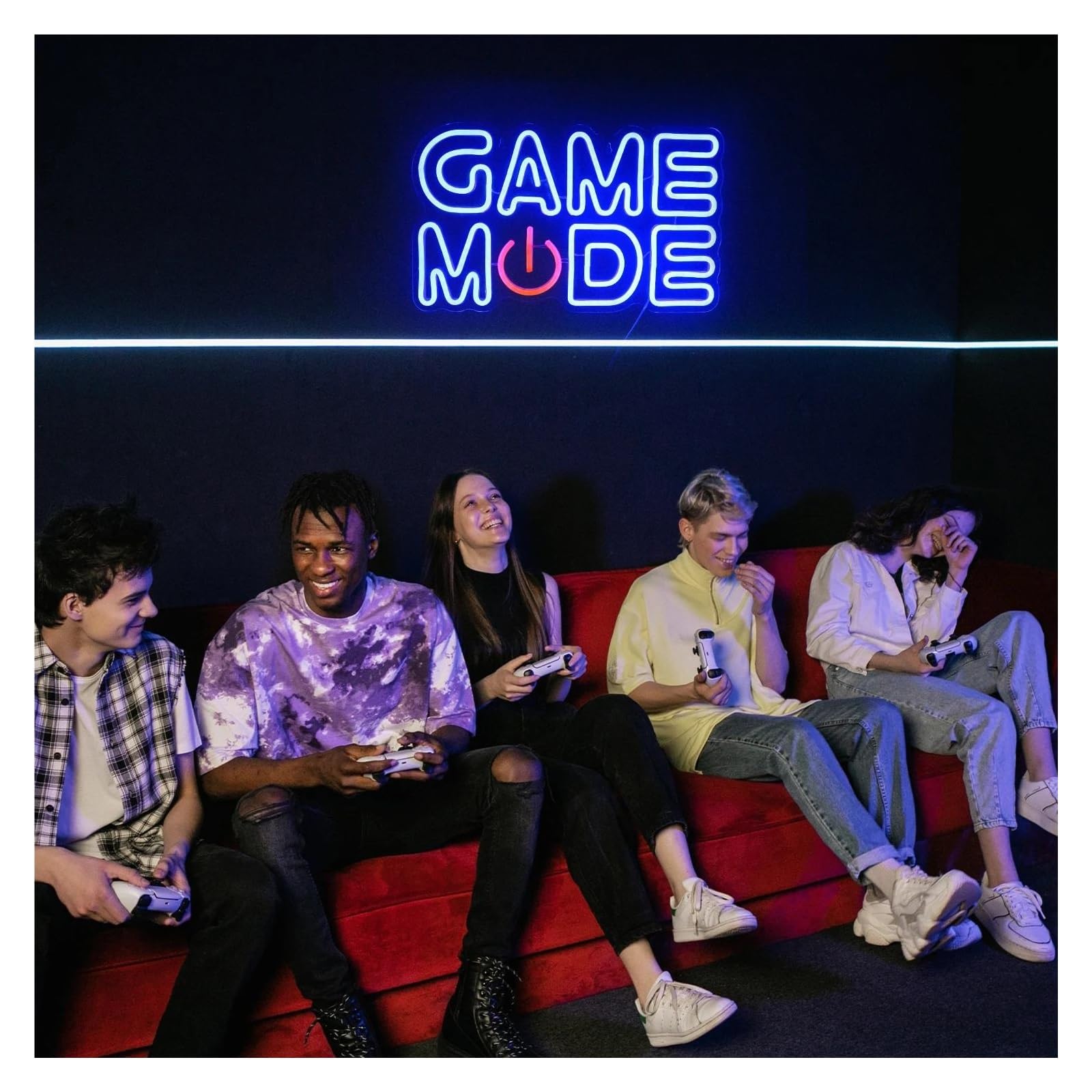 Insegna al Neon LED Insegna Al Neon Game Mode Per Decorazioni Murali Sala Giochi Camera Da Letto Di Casa Area Videogiochi Luci A Led Dimmerabili 43x22cm
