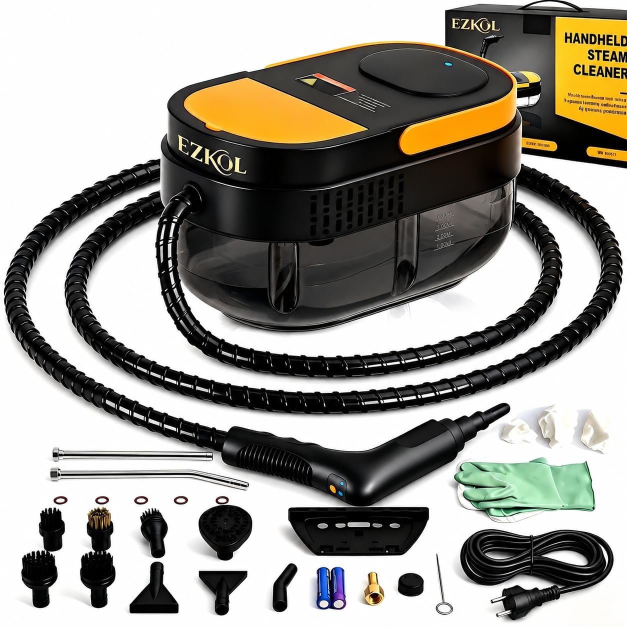 Nettoyeur Vapeur Haute Pression 2500W Portable, 3 Bar, Chauffage Rapide 15s