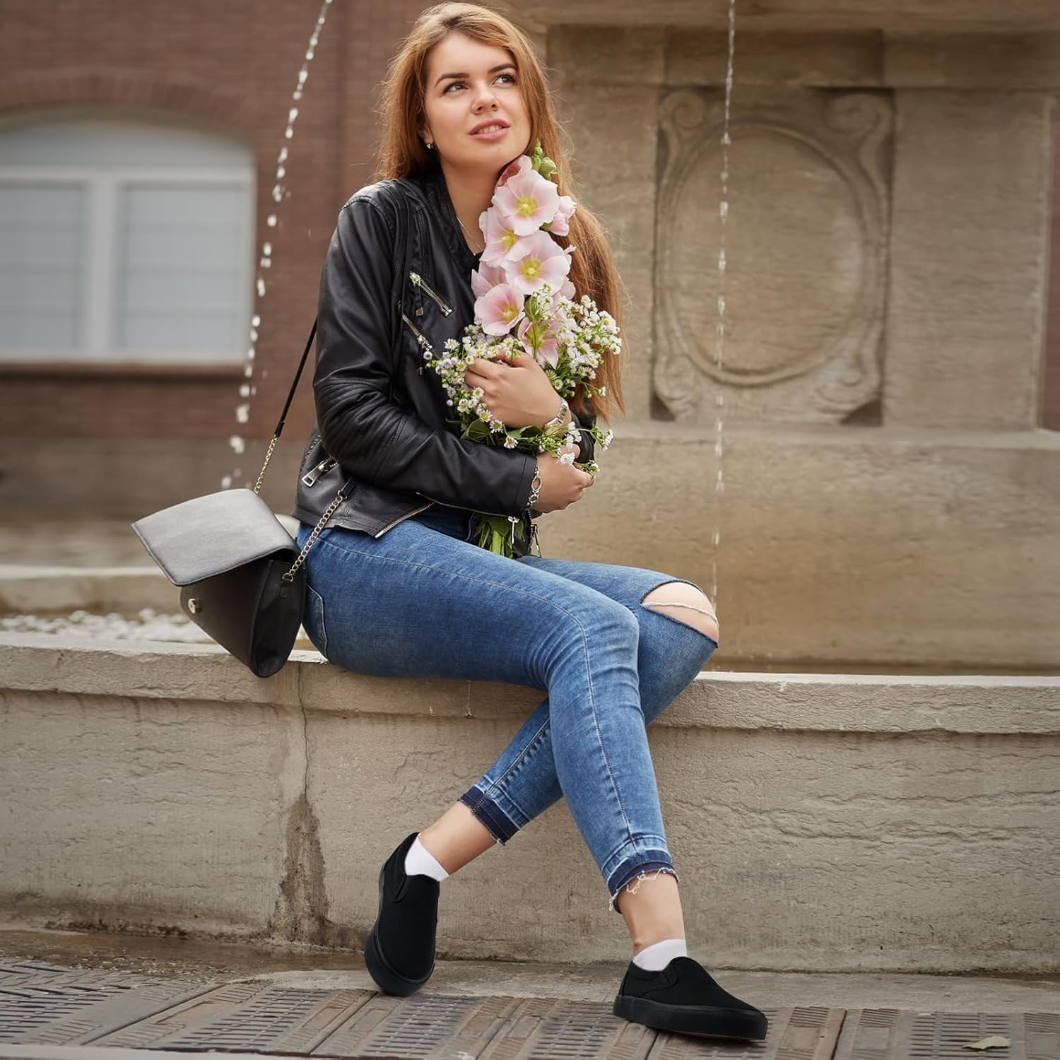 JUDIS Women’s Slip on Canvas Shoes Classic Sneakers Loafers Shoes Casual Fashion Shoes - Image 2