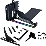Lian Li ATX PC Case 4 Slots Vertical GPU Kit (VG4v4) - Premium Gen 5 Riser Cable PCI-E 5.0 x16-200mm, PCIe 3.0/4.0 Compatible, Adjustable Position - Fits Most PC Cases (VG4v4 Black) - 1