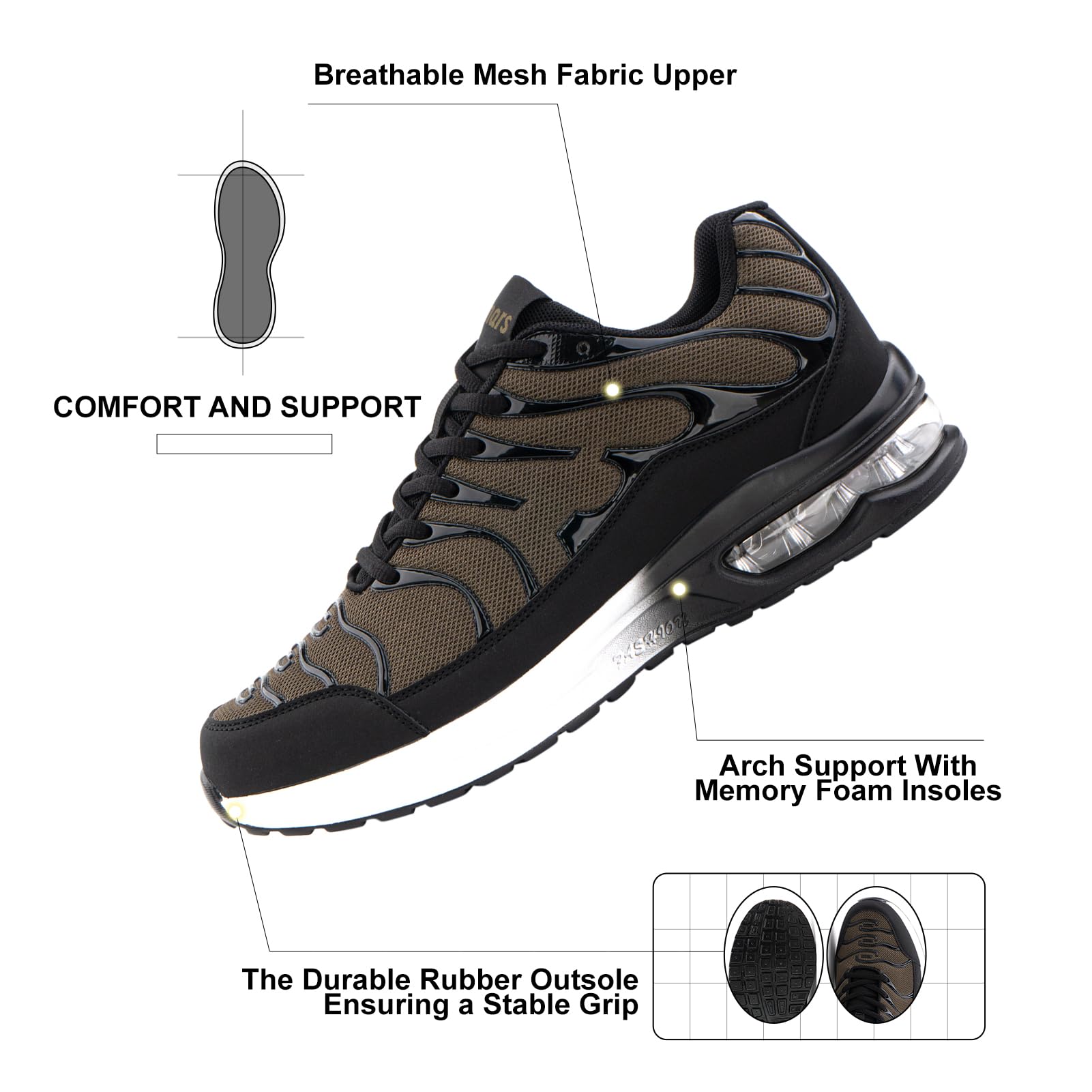 NEOKER Scarpe Running Uomo Donna Scarpe da Corsa Sneakers Scarpe Ginnastica Scarpe Trail Running Scarpe Sportive Platform Outdoor Nero Blu 36-48 EU