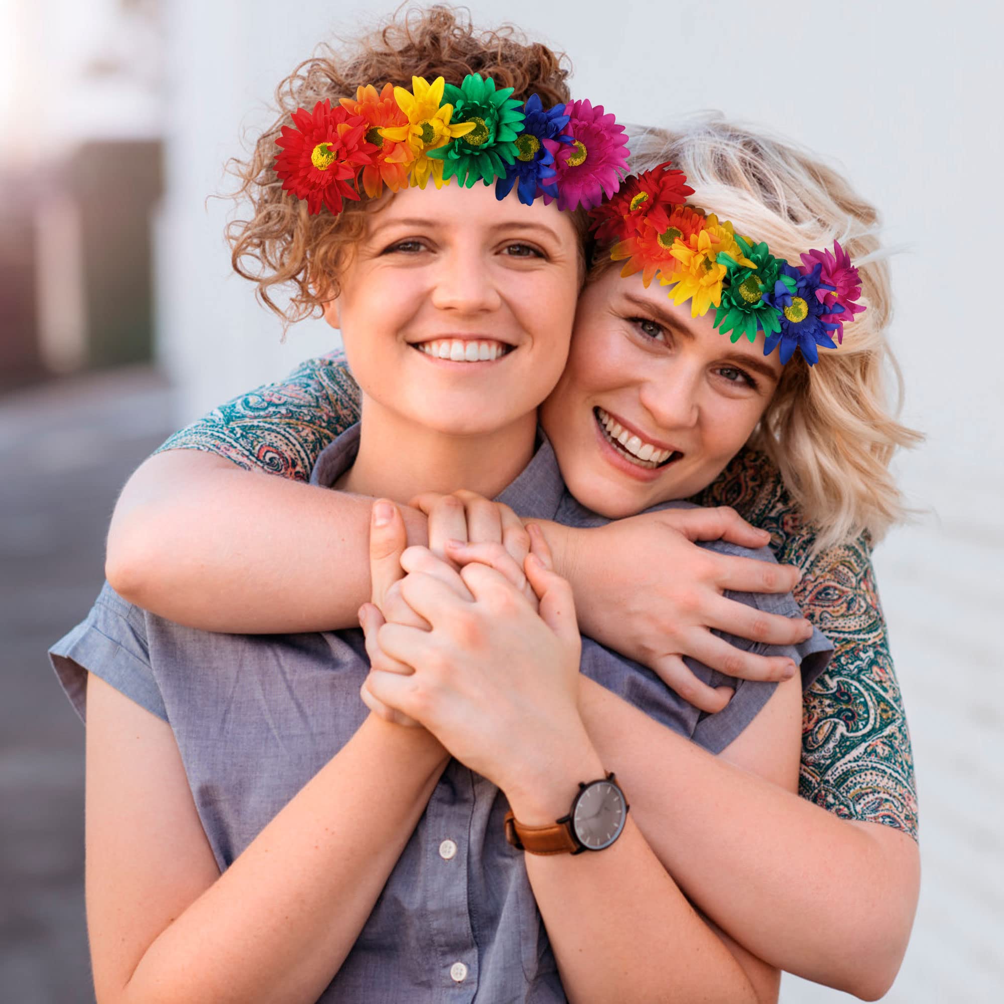 Rainbow Flower Crown Headbands for Girls Women Pride Party Floral Hair Accessory Amazon.com: SunnyPro Sunflower Headband Flower Crown Hair  main image 2