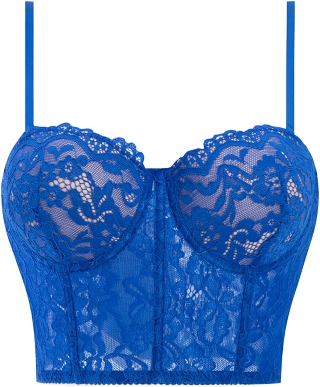 Women's lace Embroider Trim Corset Bustier Clubwear Party Push Up Halter Tops Bra Vest Bralette