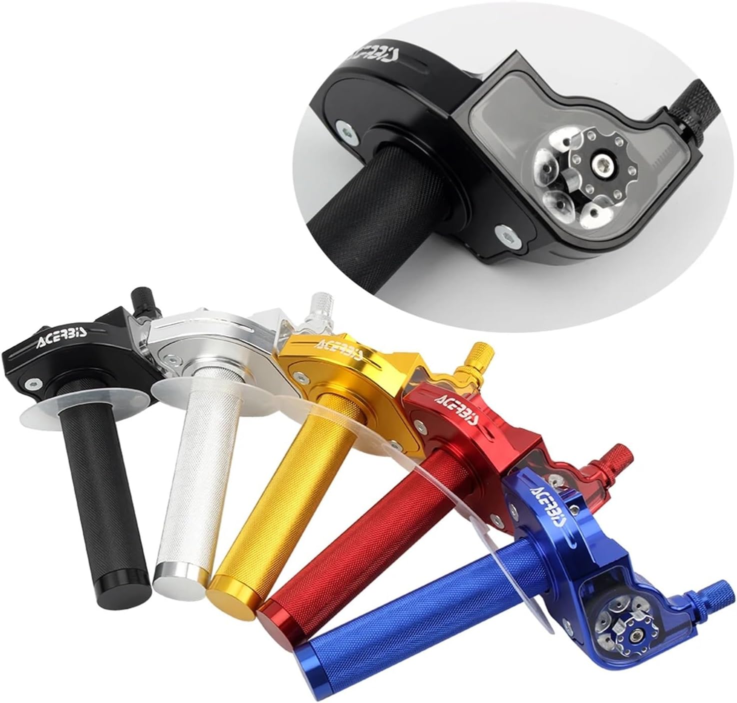 22mm 7/8'' Universal Motorcycle Aluminum Throttle Twist Grips Handle Off-Road Bike ATV Pit 50cc 125cc 150cc 250cc