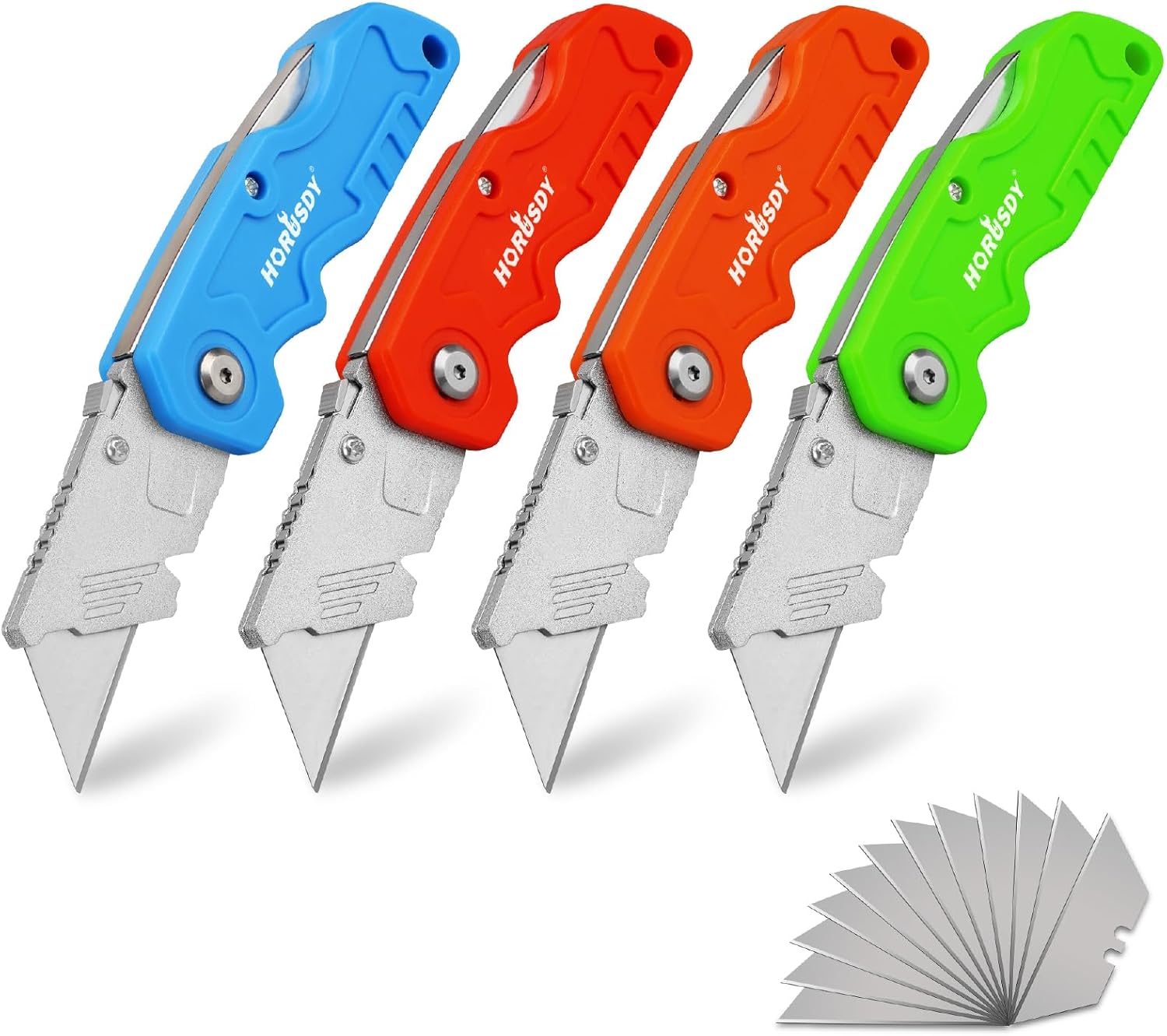 HORUSDY 4-Pack Folding Utility Knife Set, Heavy-Duty Box Cutters with ...