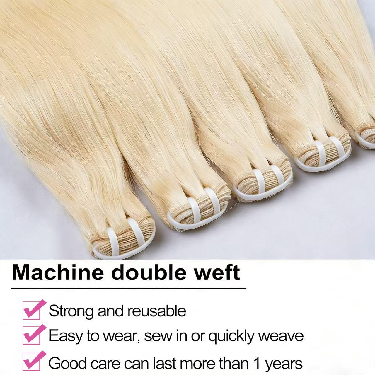 613 Bundles Blonde Bundles Human Hair 22 24 26 Inch 613 Straight 3 Bundles Human Hair 12A 100% Unprocessed Brazilian Virgin Human Hair Extensions For Black Women
