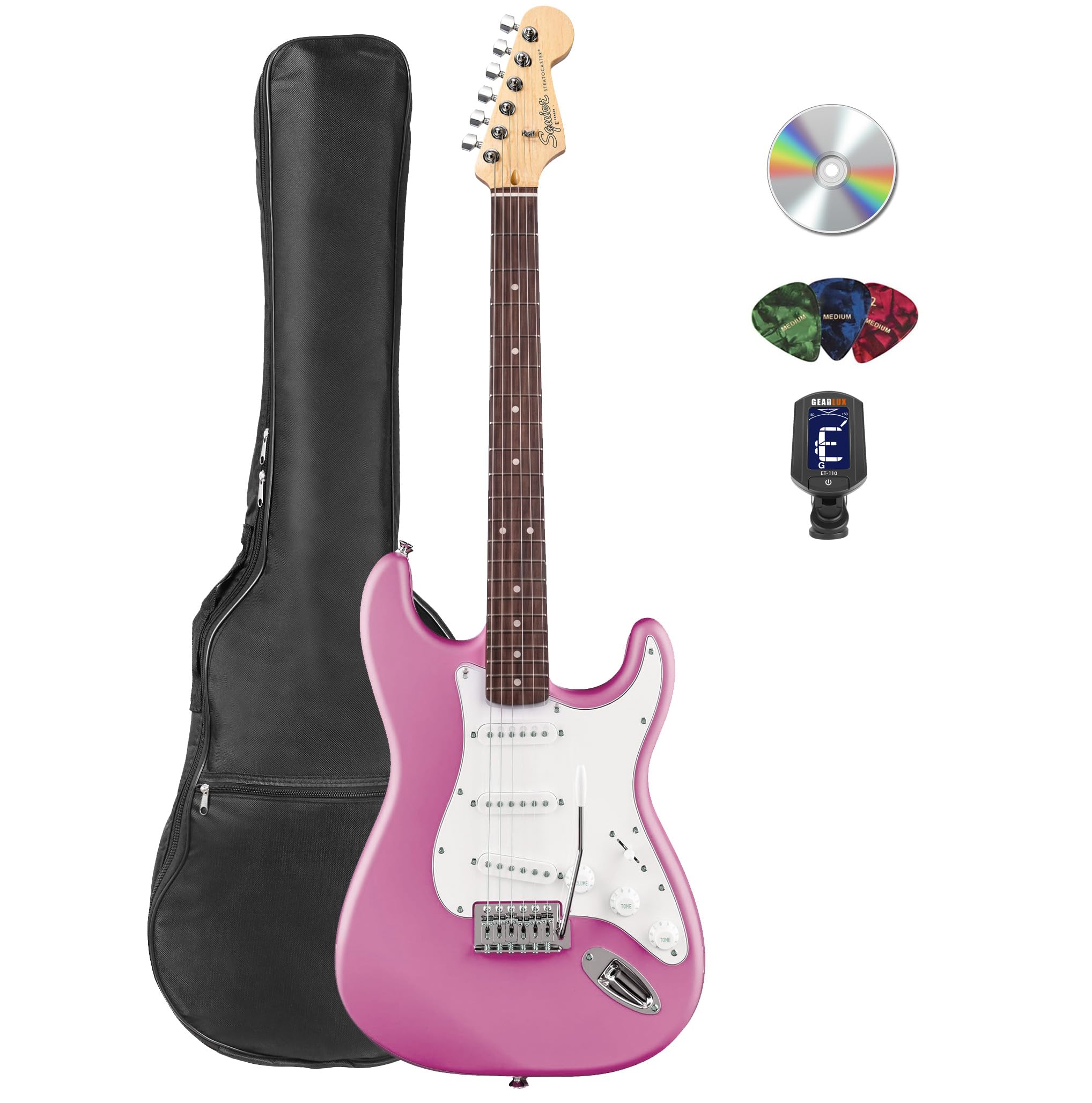 Amazon.com: Fender Squier Stratocaster - Flash Pink Bundle with