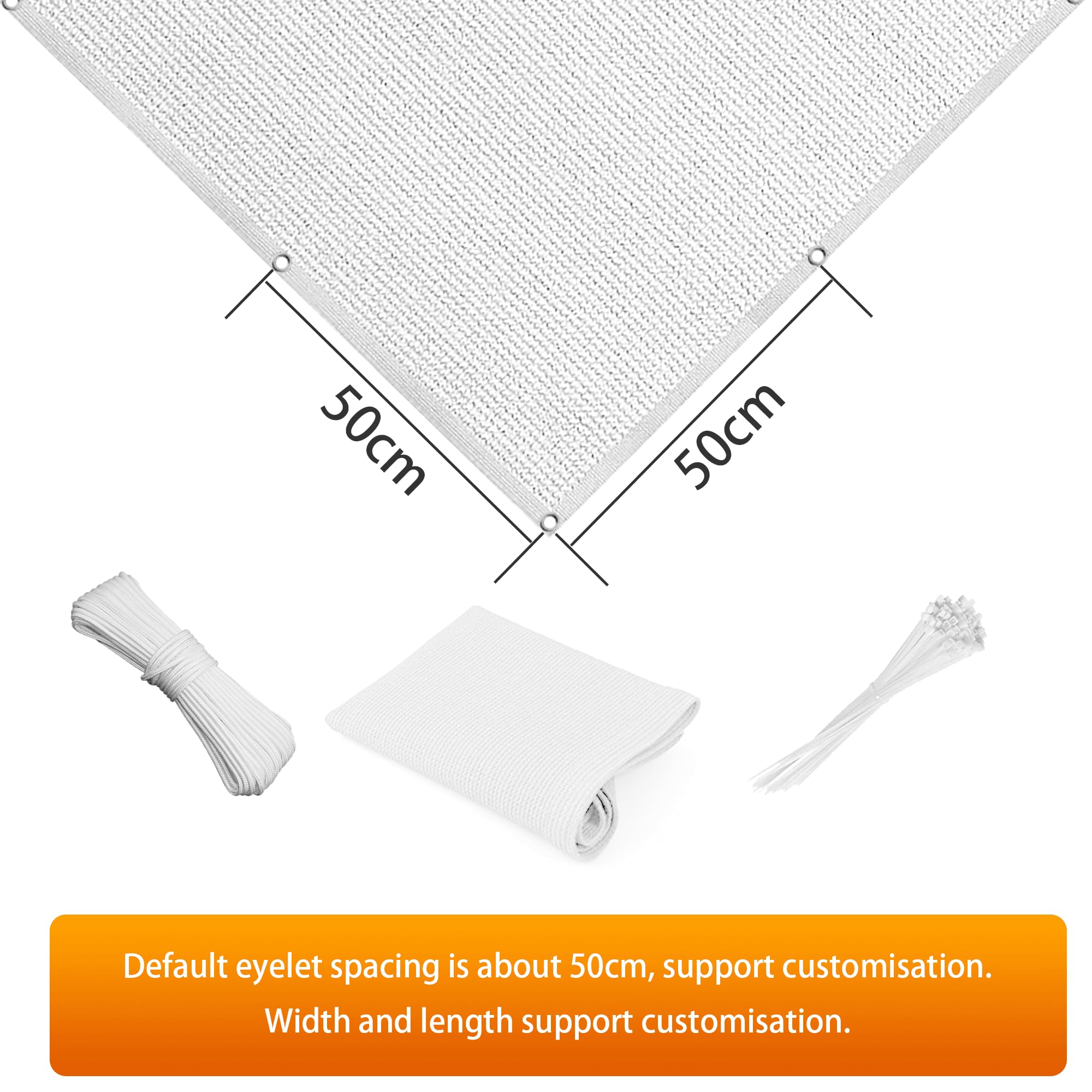 Toile d'ombrage de Serres 1 x 8 m Protection Solaire Brise Vue de Jardin Plusieurs Tailles pour Serre Jardin Couverture Potager Terrasse, Blanc