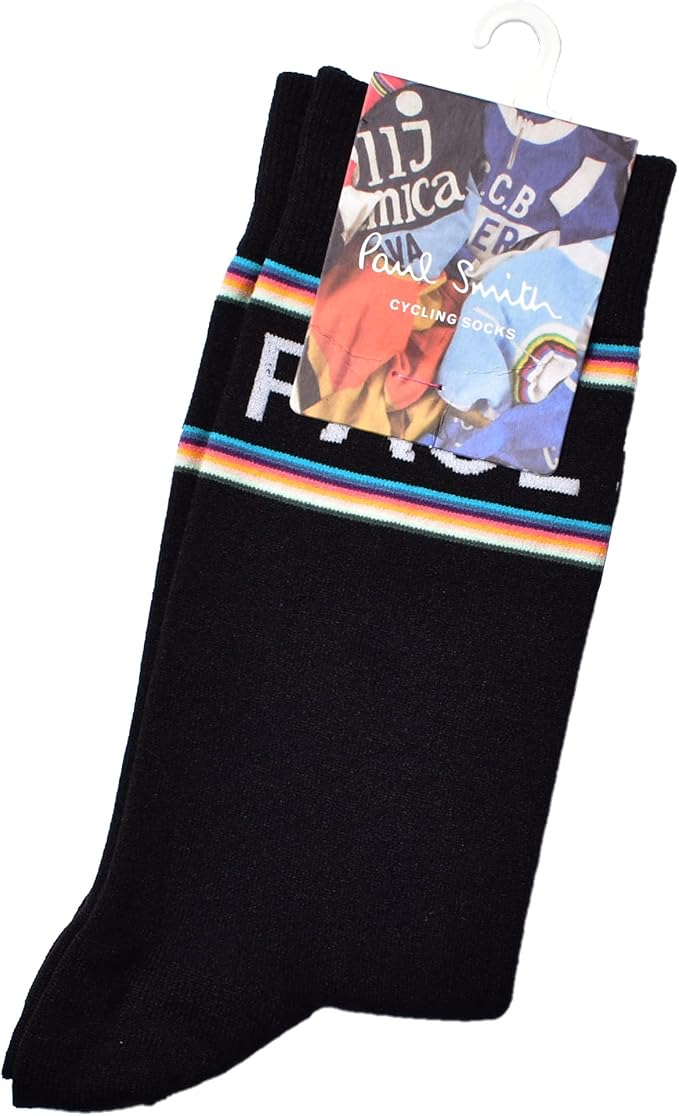 Amazon ポール スミス 靴下 Sock Cycle Stripe メンズ M1a Cycle Gf319 ソックス ロゴ M ブラック 並行輸入品 スポーツソックス 通販
