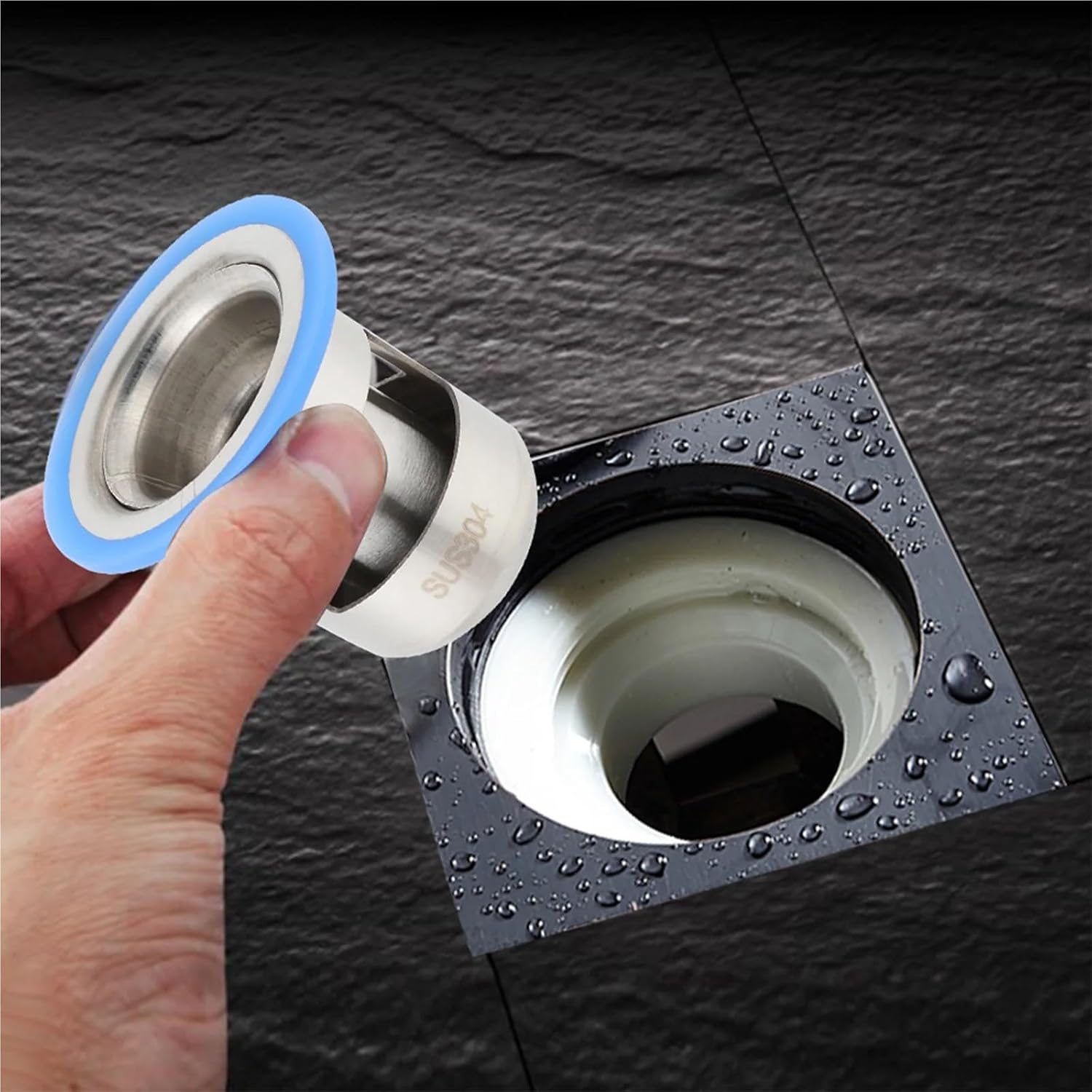 Stainless Steel Shower Floor Drain Bathroom Drainage Gully Core Thicken(Large304)