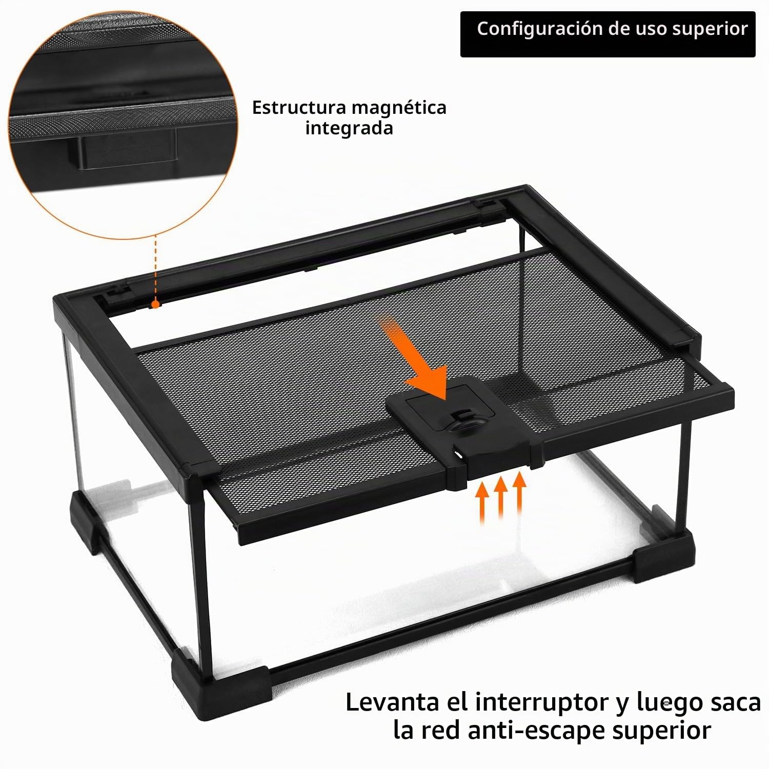 QWORK® Caja de alimentación para Reptiles, Reptile Growth terrario de Vidrio, 30 * 20 * 15 cm para una Variedad de Reptiles e Insectos