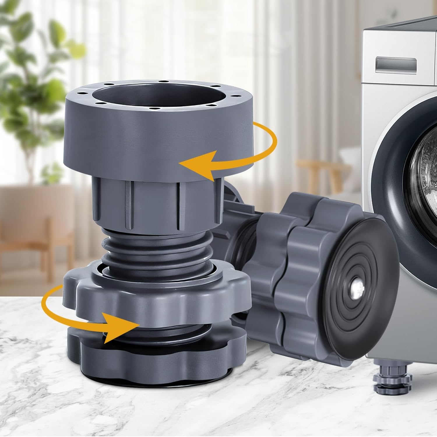 4PCS Anti Vibration Pads for Washing Machine Support,Height AdjustDryable er Shock and Noise Cancelling Foot Accessories