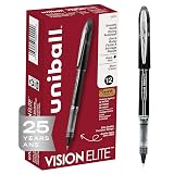 uni-ball Vision Elite Rollerball Pens Fine Point Micro Tip, 0.5mm, Black, 12 Pack – view 1