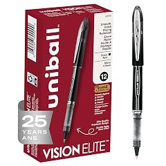 uni-ball Vision Elite Rollerball Pens Fine Point Micro Tip 0 5mm Black 12 Pack