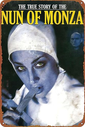 Cartel retro de 12 x 8 pulgadas con texto en inglés The True Story of the Nun of Monza Garden Club, para dormitorio, oficina, cafetería, bar