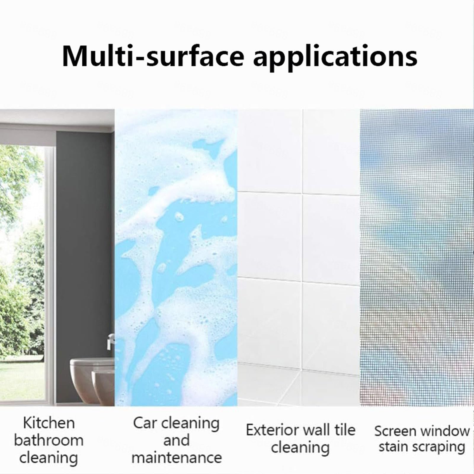 4 en 1 Spray Limpiacristales con Mango Extensible(190cm), Limpieza Cristales con Colector De Aguas Residuales Y 5 Paños para Ventanas Altas Interiores/Exteriores