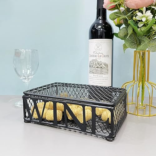 Miniatura 5 de OFILLES Caja de corcho para vino, decoración de corcho para almacenamiento y exhibición de corcho, accesorios de vino para encimera de cocina