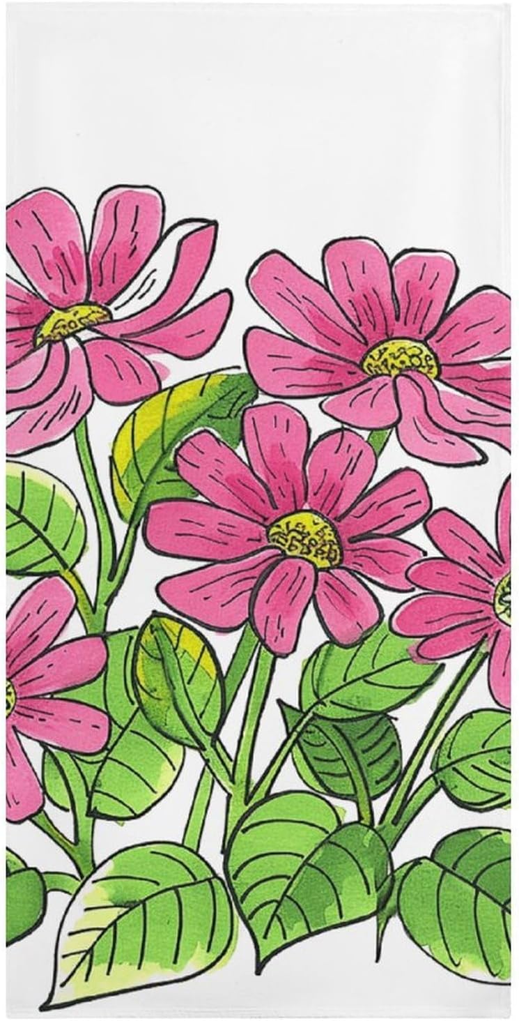 Painted Peach Flowers Oversized Beach Towel Set 31x 61 in image 3