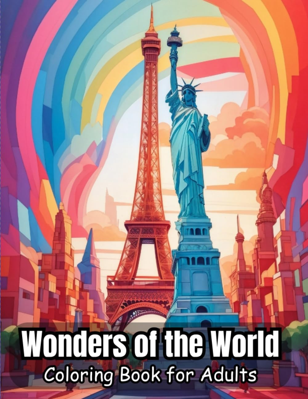 Wonders of the World Coloring Book for Adults: 25 Historical Sites, Famous Landmarks , Ancient Wonders.