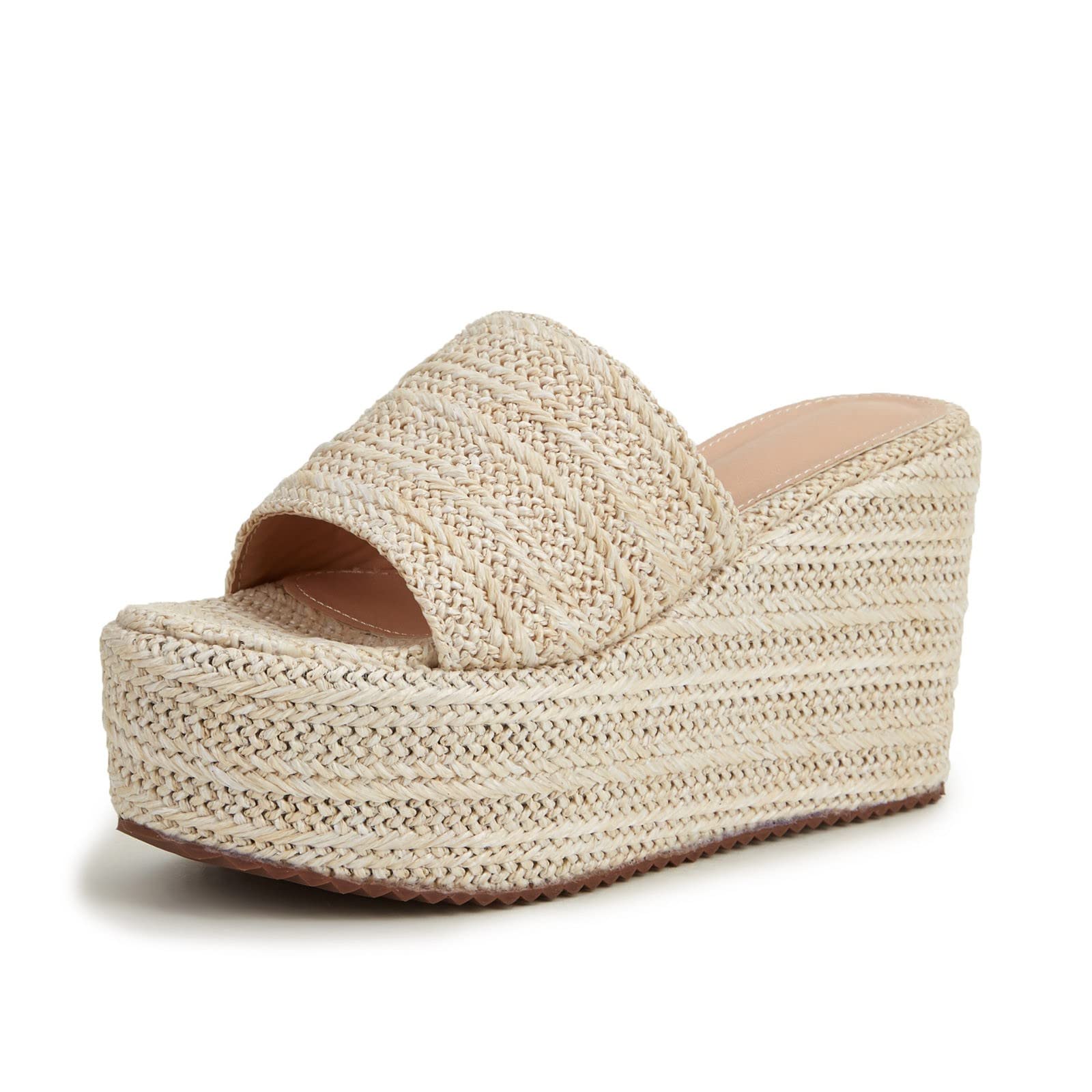 Genérico Sandalias Plataforma Mujer Comodas Verano Vestir Nueva Zapatilla Informal para Mujer,Chanclas con Cabeza Cuadrada Ahuecada,Chanclas de Playa para,Sandalias Confort