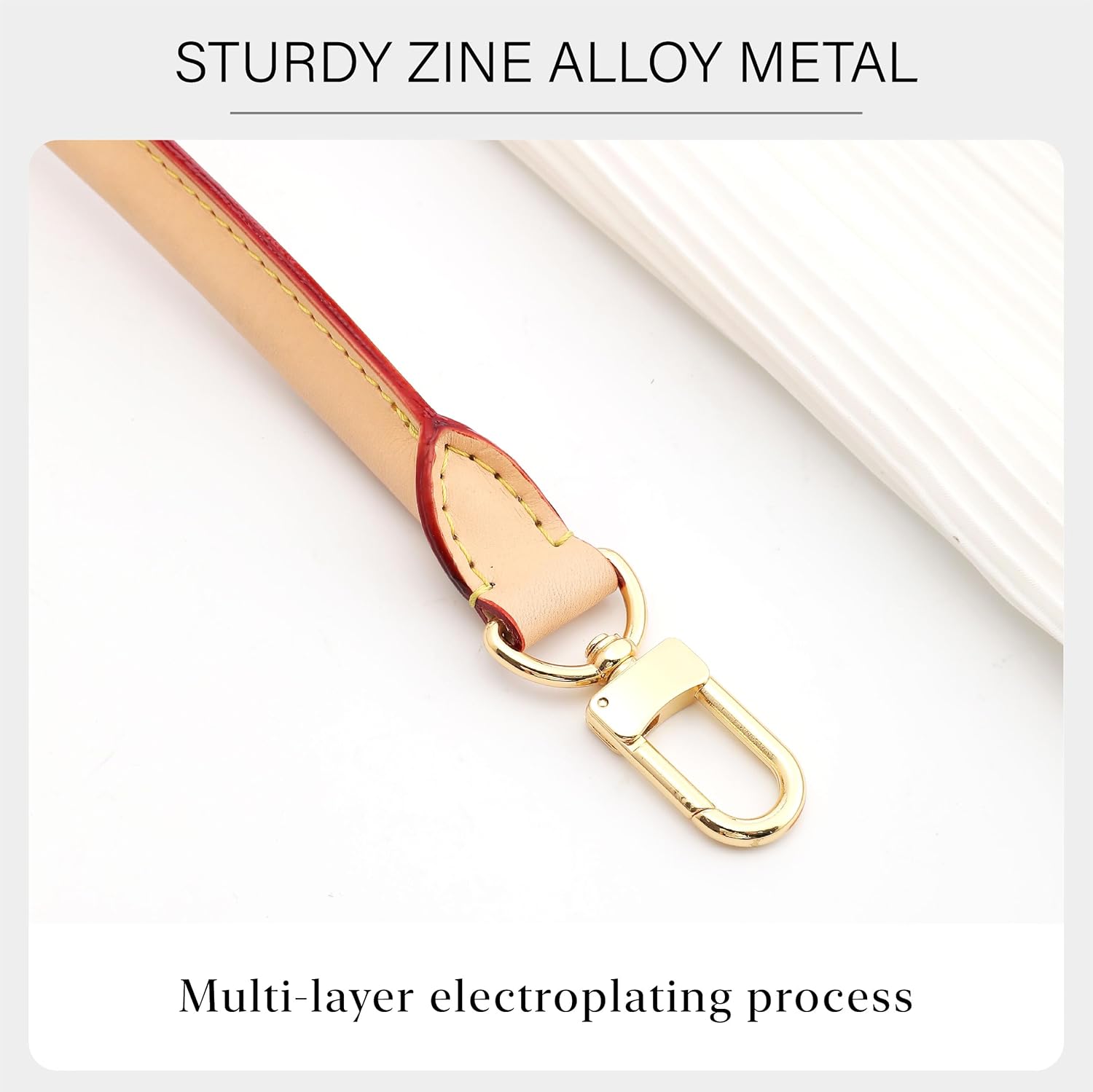 Vachetta Leather Shoulder Strap Purse Straps Replacement for Lv Graceful Damier Soft Speedy20 25 30 Bag, Round Speedy Strap, Shorter Straps, Width0.7(1.8cm),Length27.6(70cm),Beige - Image 8