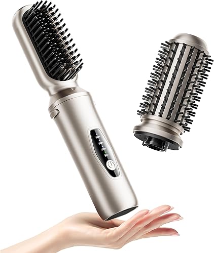 Cepillo alisador de cabello inalámbrico 2 en 1