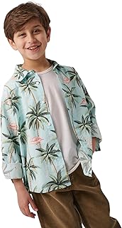 قميص كاجوال مناسب للأولاد من جودي ميني، أزرق فاتح (اكوا فلورال)