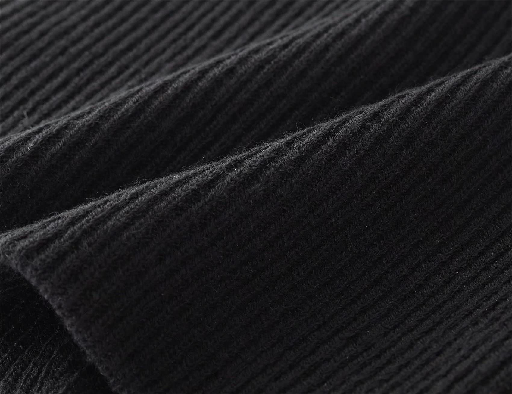 Connectyle Acrylic Boys Girls Daily Rib Knit Kids Hat Thin Winter Slouchy Beanie Cap, Black, Medium 2