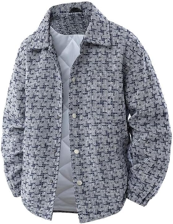 Unisex Lapel Stripe Jacket for Men, Autumn Winter Thickened Cotton Warm Loose Coat