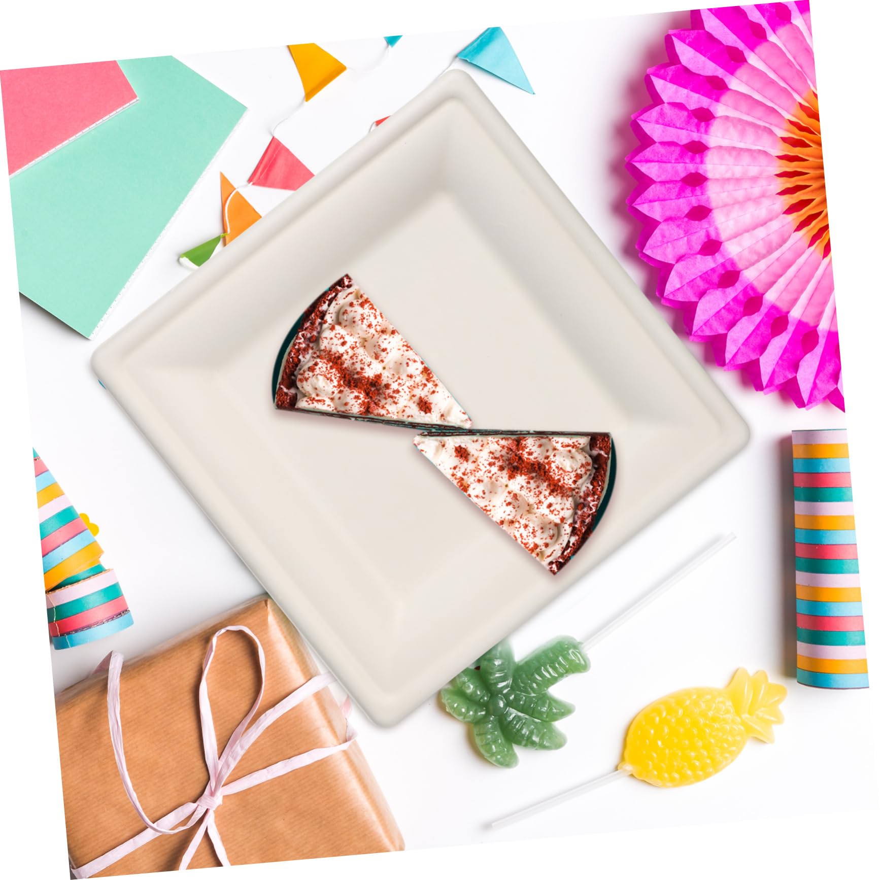 COLLBATH 50pezzi Piatti Usa e Getta Quadrati Spessi Da Vassoi Resistenti Per Compleanni Picnic e Eventi Per Dessert e Pasti Principali Facili Da Utilizzare Necessità Di Lavaggio