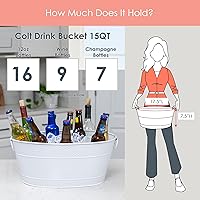 Vista 5 de BREKX Colt - Cubetas de hielo para fiestas, 16 botellas, hielera con asas, fácil de limpiar, acabado blanco brillante, resistente a fugas, ovalado