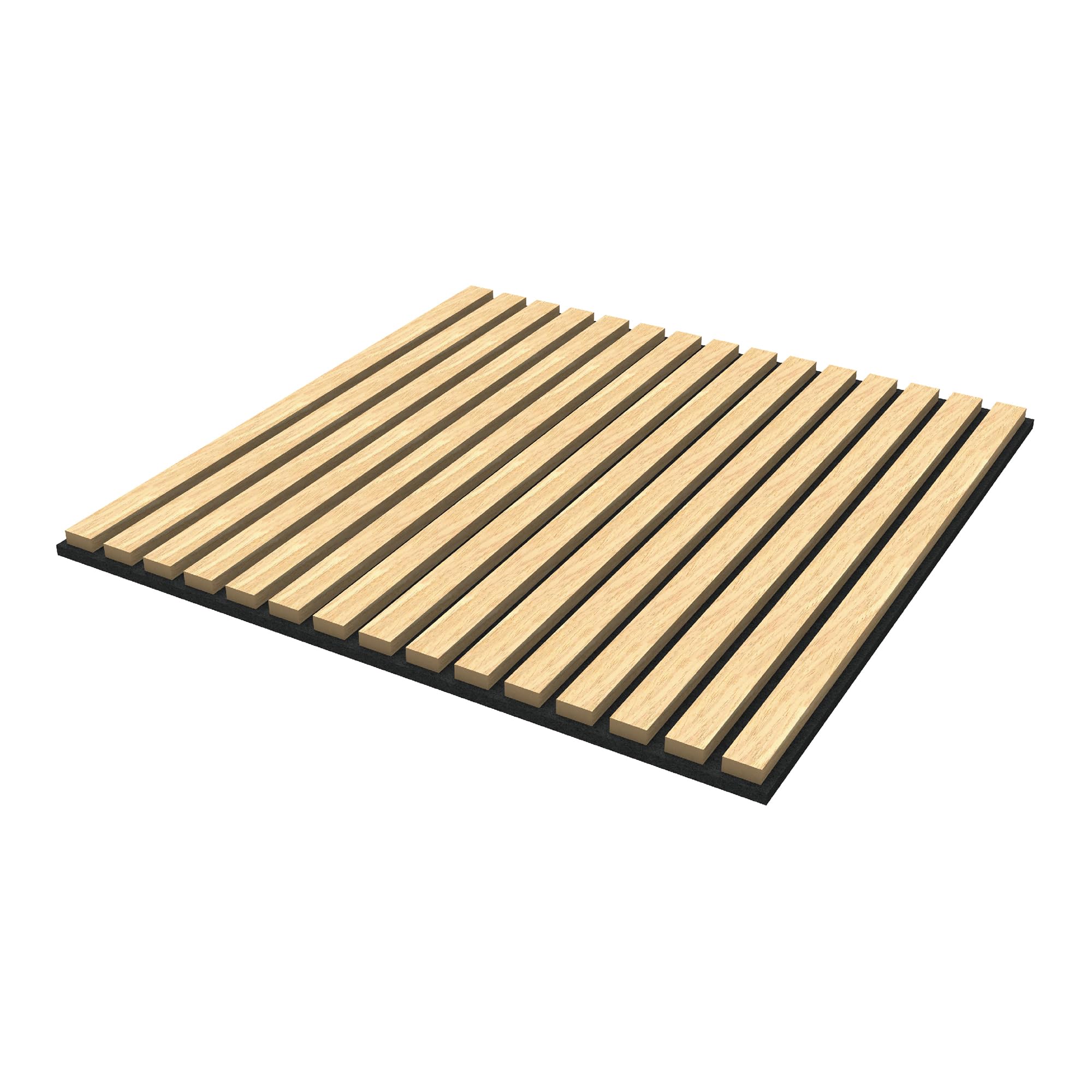 NEU.HOLZ Akustik Wandpaneele Vang 16er Set Wandverkleidung zum Kleben und Schrauben 5,76 m² Holzfurnier 3D Paneele geradlinige Lamellen in Eichenoptik, hell
