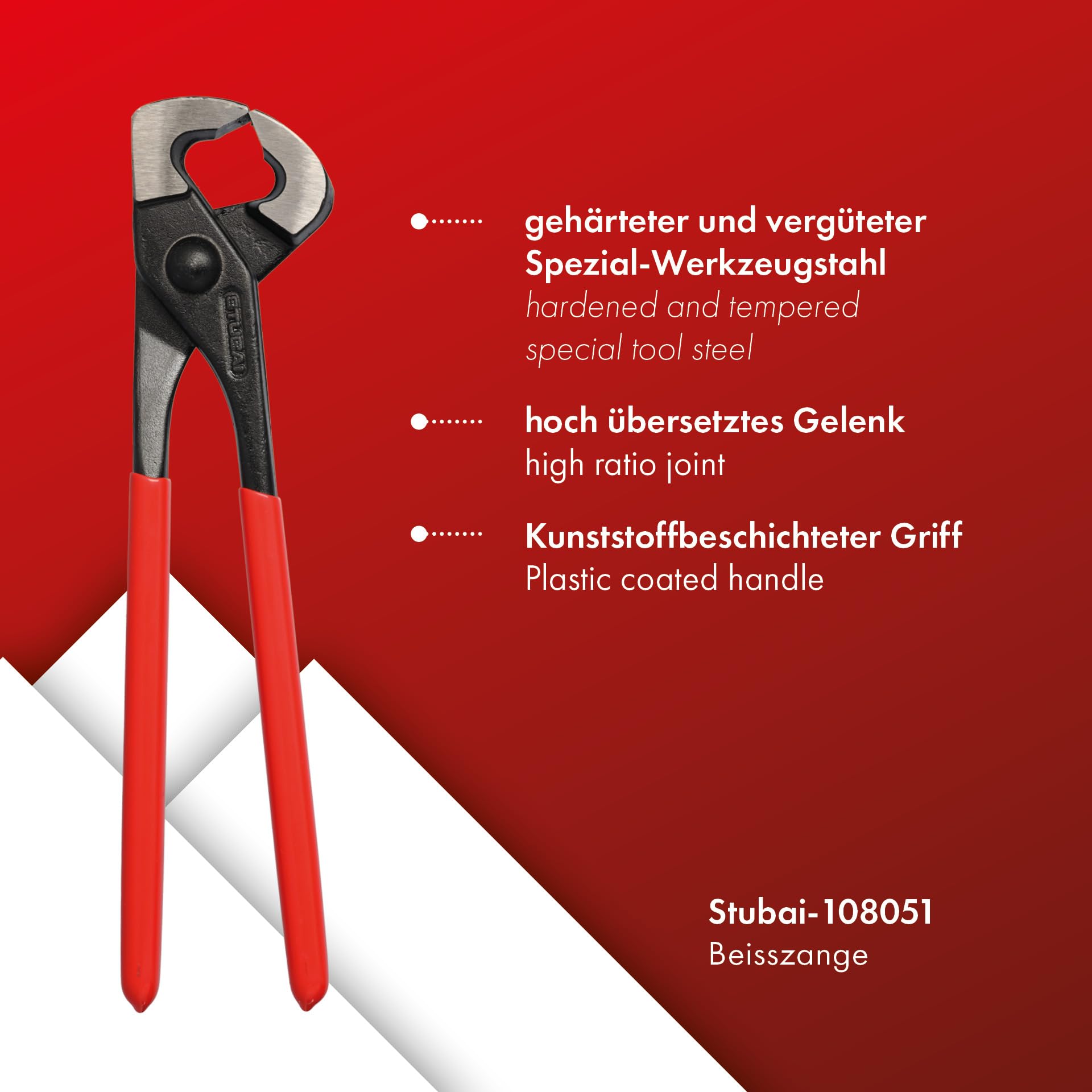 Stubai 108051 - Tenaza asimétrica pulida (250 mm)
